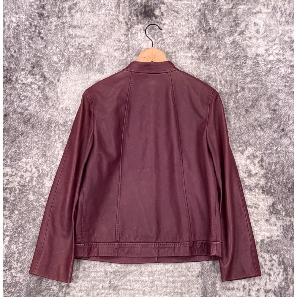 MaxMara Plum Leather Jacket - Picture 3 of 10